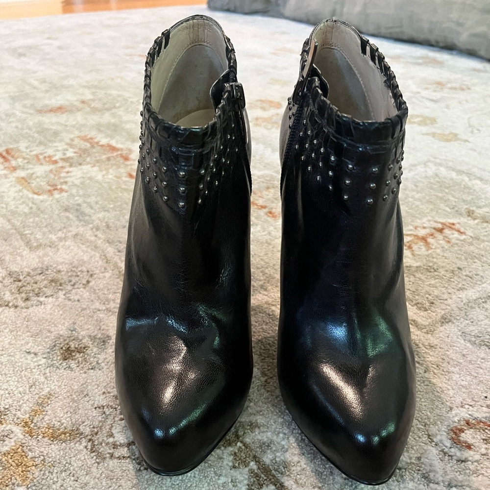 Enzo Angiolini black studded ankle bootie